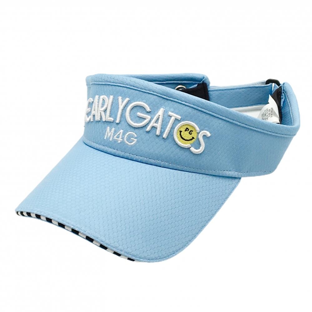 【新品】パーリーゲイツ サンバイザー ライトブルー×白 ニコちゃん スマイル  FR   ゴルフウェア 2025年モデル PEARLY GATES
