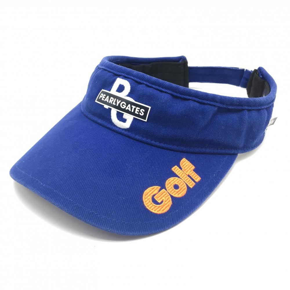 パーリーゲイツ サンバイザー ブルー ロゴ   ゴルフウェア PEARLY GATES