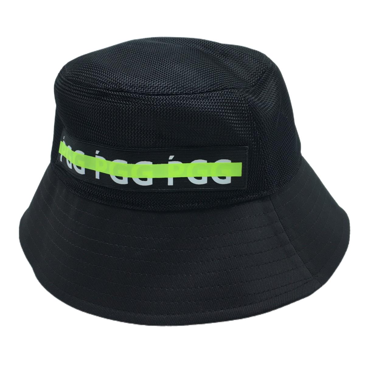 【美品】PGGパーリーゲイツ ハット 黒 クラウンメッシュ FR   ゴルフウェア 2024年モデル PEARLY GATES