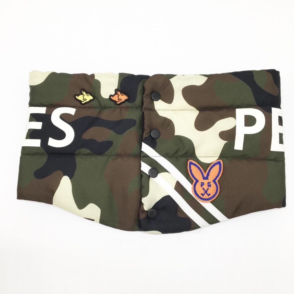 【超美品】パーリーゲイツ ネックウォーマー カーキ×白 カモフラ 迷彩 裏起毛 FR   ゴルフウェア PEARLY GATES