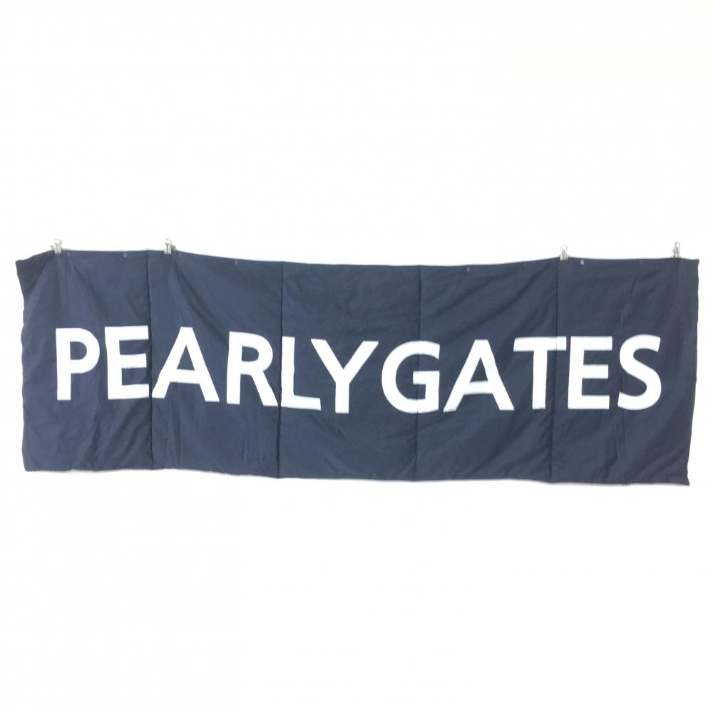 【超美品】PEARLY GATES パーリーゲイツ 中綿ブランケット ネイビー×白 ロゴプリント ショール ポンチョ ゴルフ