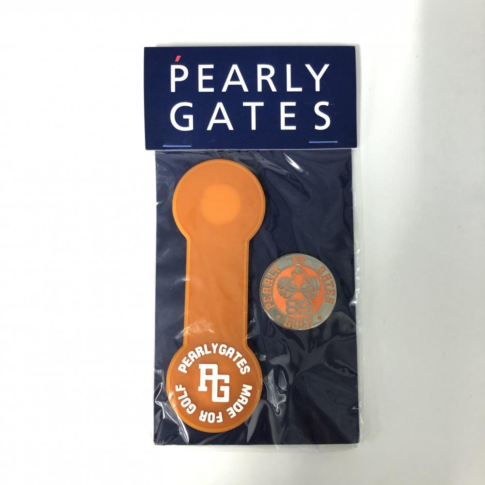 【新品】PEARLY GATES パーリーゲイツ シリコン製クリップマーカー オレンジ マグネット ゴルフ