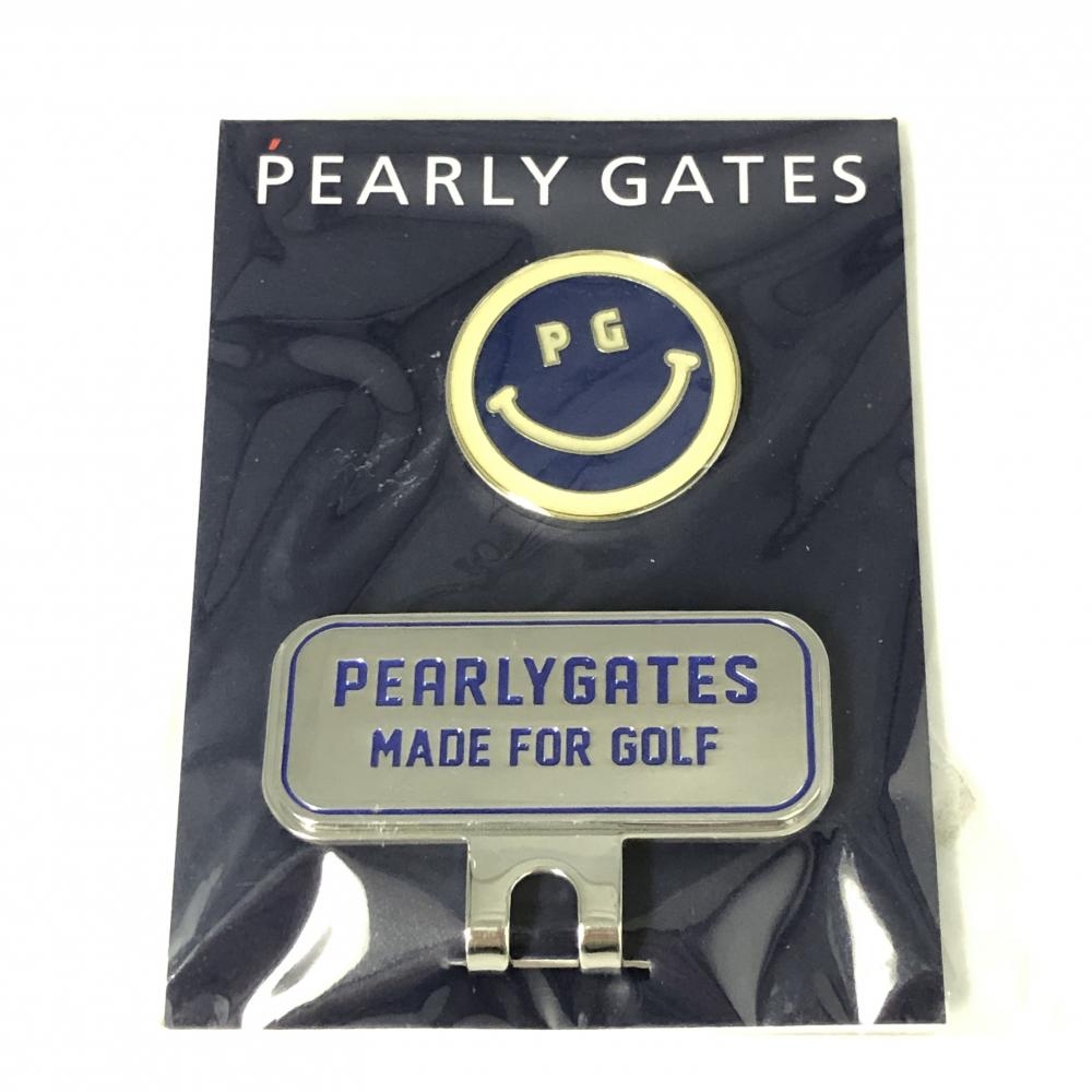 【新品】PEARLY GATES パーリーゲイツ クリップマーカー ブルー ニコちゃん スマイル ゴルフ