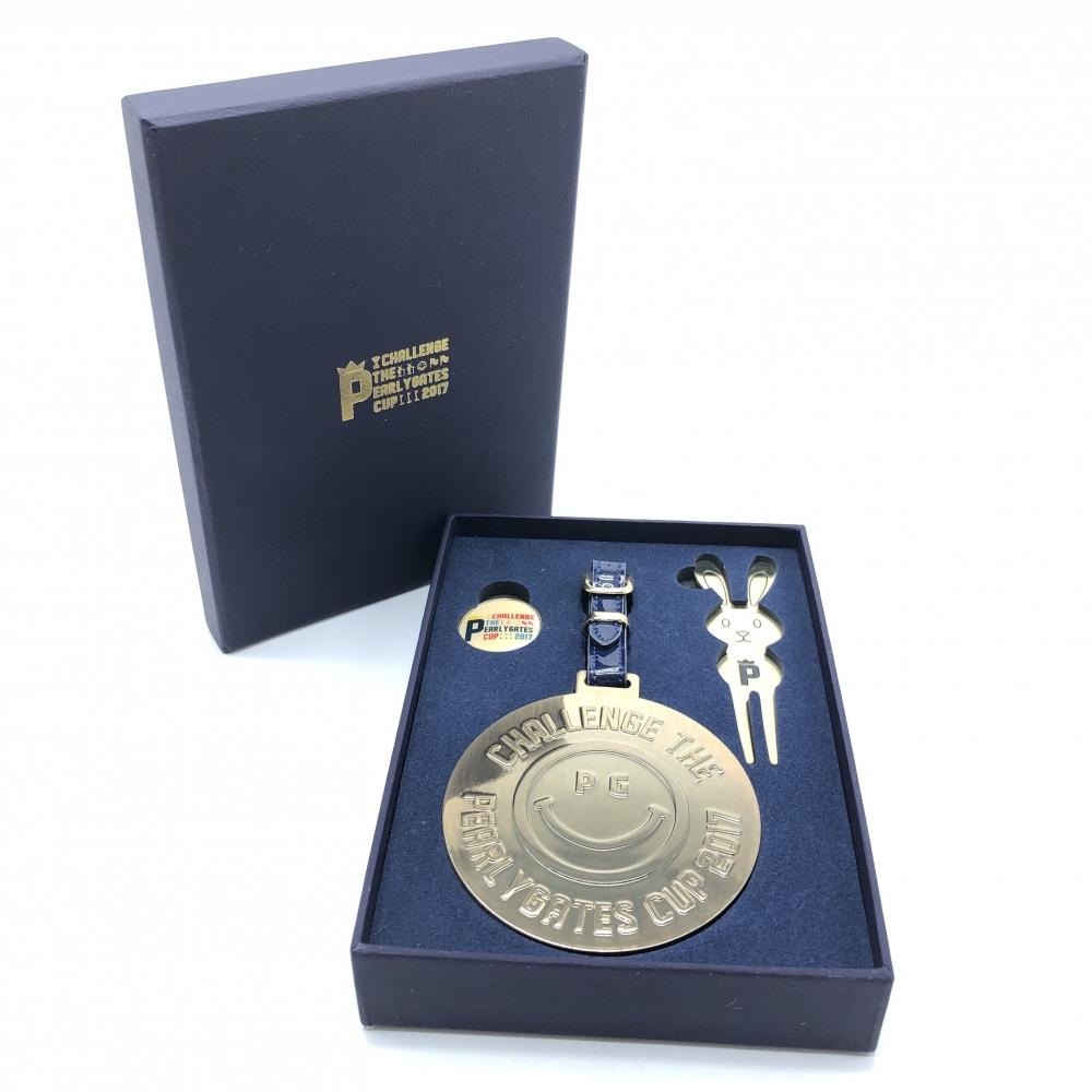 【新品】パーリーゲイツ 3点セット(ネームタグ×マーカー×グリーンフォーク) ゴールド パーリーゲイツカップ 非売品 ゴルフ PEARLY GATES