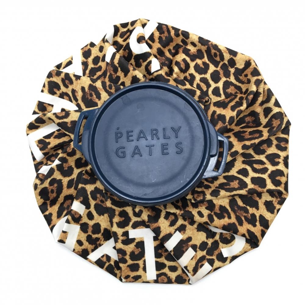 【美品】パーリーゲイツ 氷嚢 ベージュ系×黒 レオパード ヒョウ柄  ゴルフ PEARLY GATES