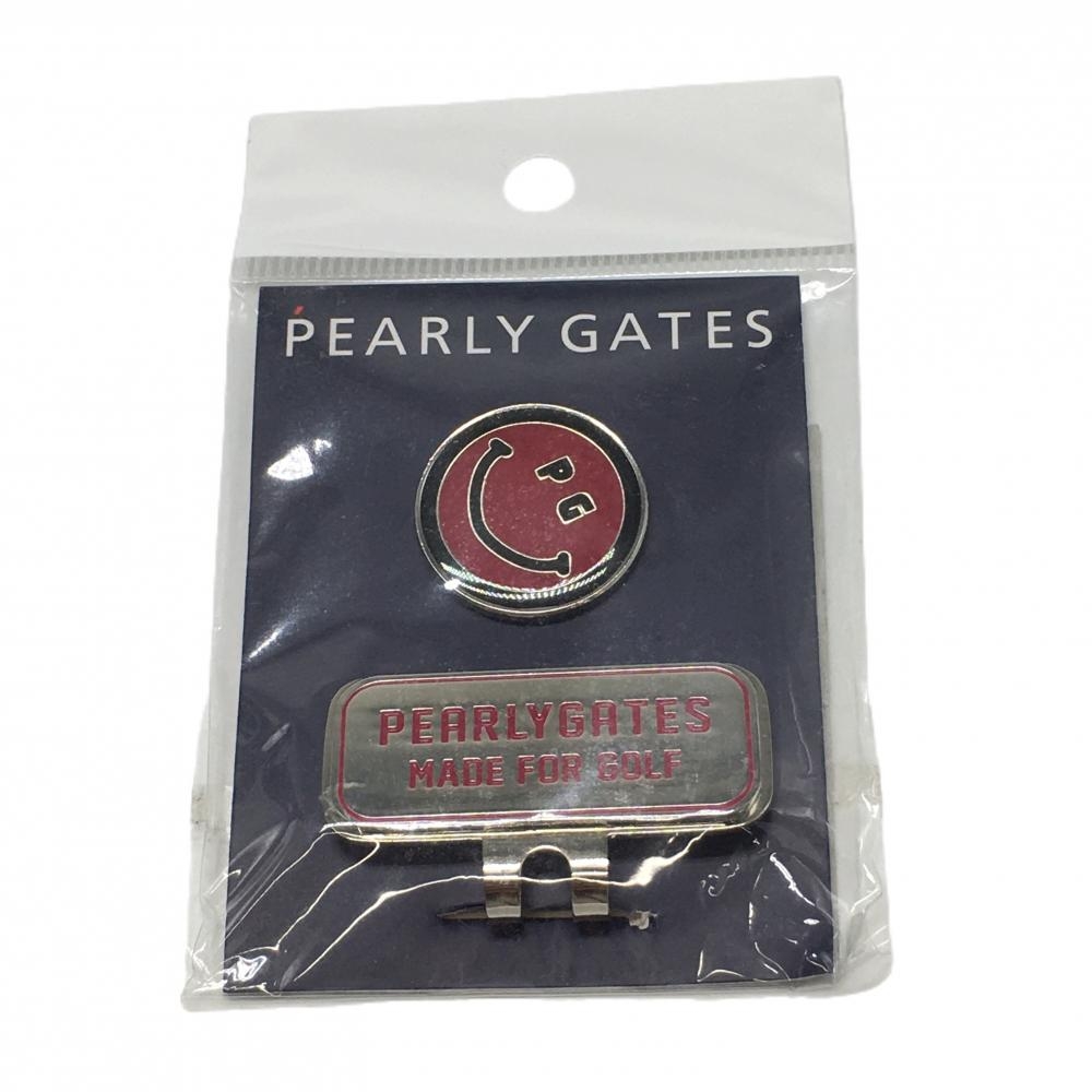【新品】パーリーゲイツ マグネット式クリップマーカー ピンク スマイル ニコちゃん FR ゴルフ PEARLY GATES