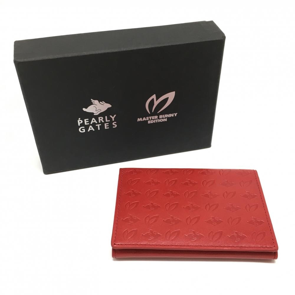 【新品】パーリーゲイツ×マスターバニー パスケース レッド ノベルティ 箱入り ゴルフ PEARLY GATES