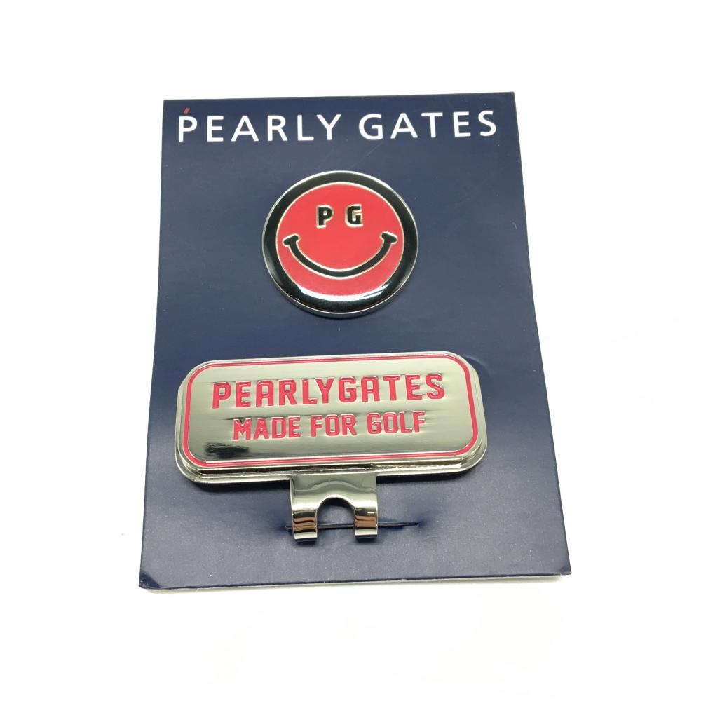 【新品】パーリーゲイツ マグネット式クリップマーカー ピンク系 ニコちゃん スマイル ゴルフ PEARLY GATES