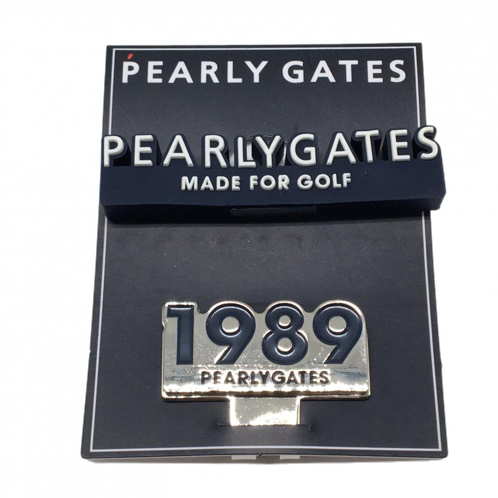 【新品】パーリーゲイツ マグネット式クリップマーカー ネイビー×白 シリコンロゴ ゴルフ PEARLY GATES