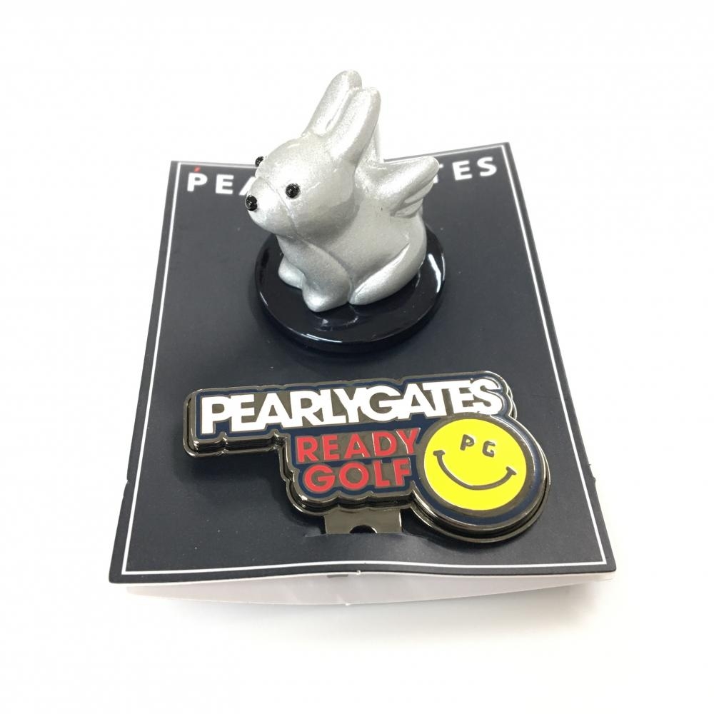 【新品】パーリーゲイツ 立体マーカー グレー ラビット ニコちゃん スマイル ゴルフ PEARLY GATES