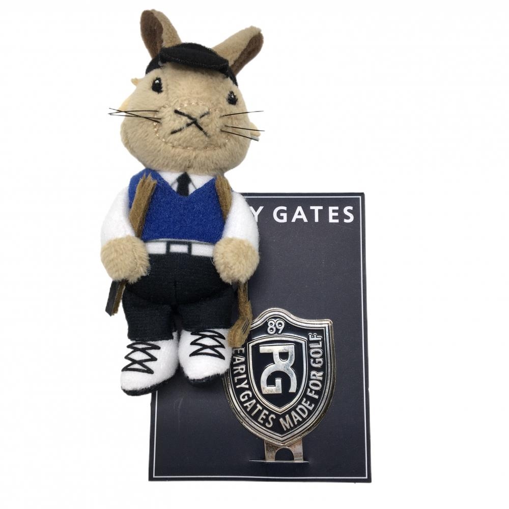 【新品】パーリーゲイツ 立体マーカー ベージュ×ネイビー ラビット ぬいぐるみ ゴルフ PEARLY GATES