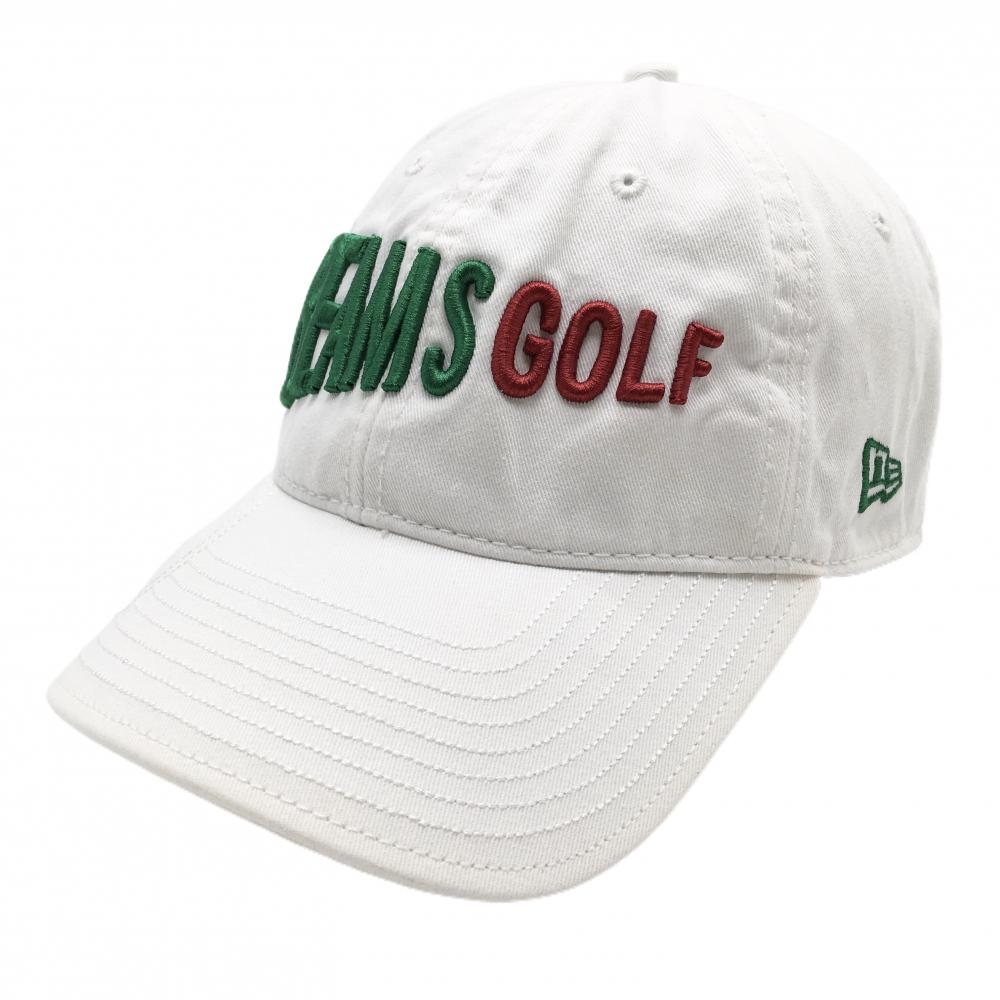 ビームスゴルフ キャップ 白×グリーン ティー装着可    ゴルフウェア BEAMS GOLF