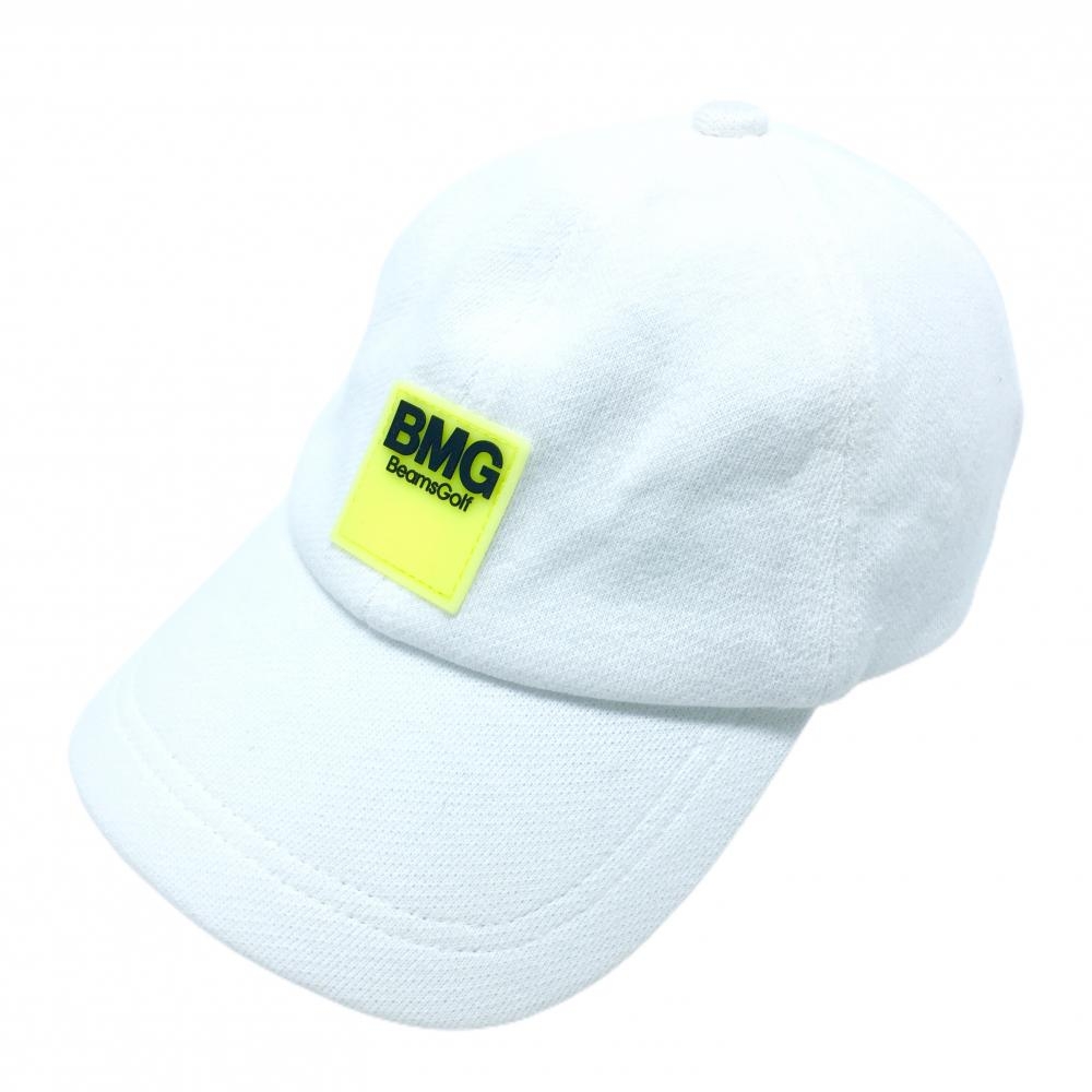 【美品】ビームスゴルフ キャップ 白 シリコンロゴ コットン100％   ゴルフウェア BEAMS GOLF