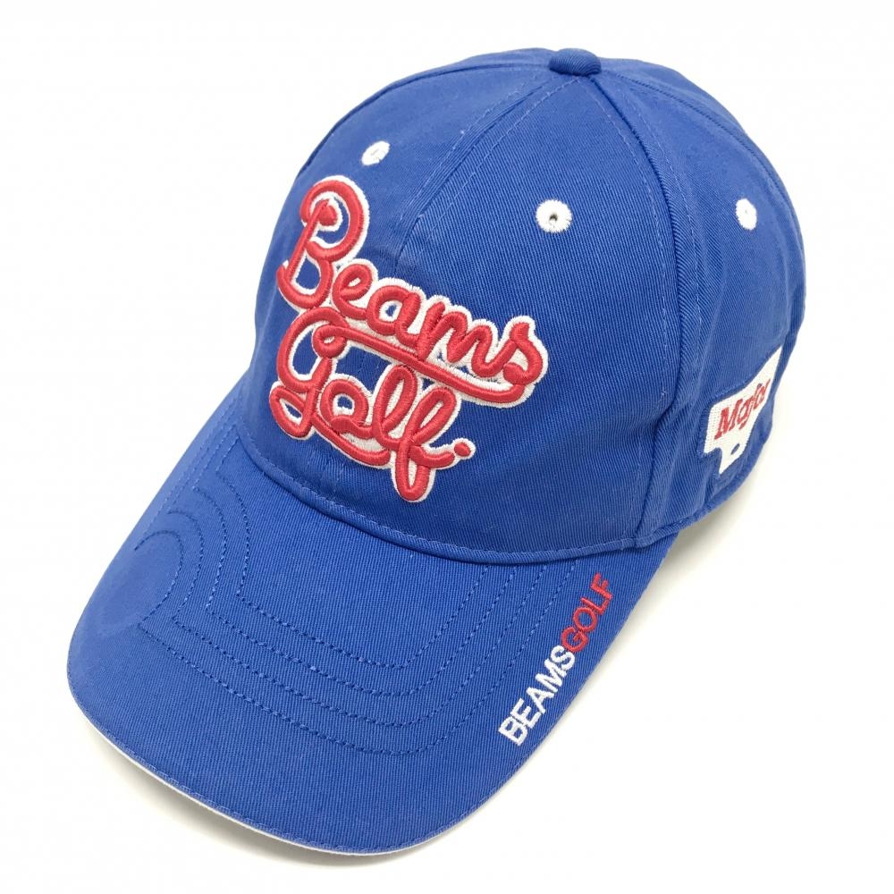 ビームスゴルフ キャップ ブルー×レッド 立体ロゴ 汗取りパッド付   ゴルフウェア BEAMS GOLF