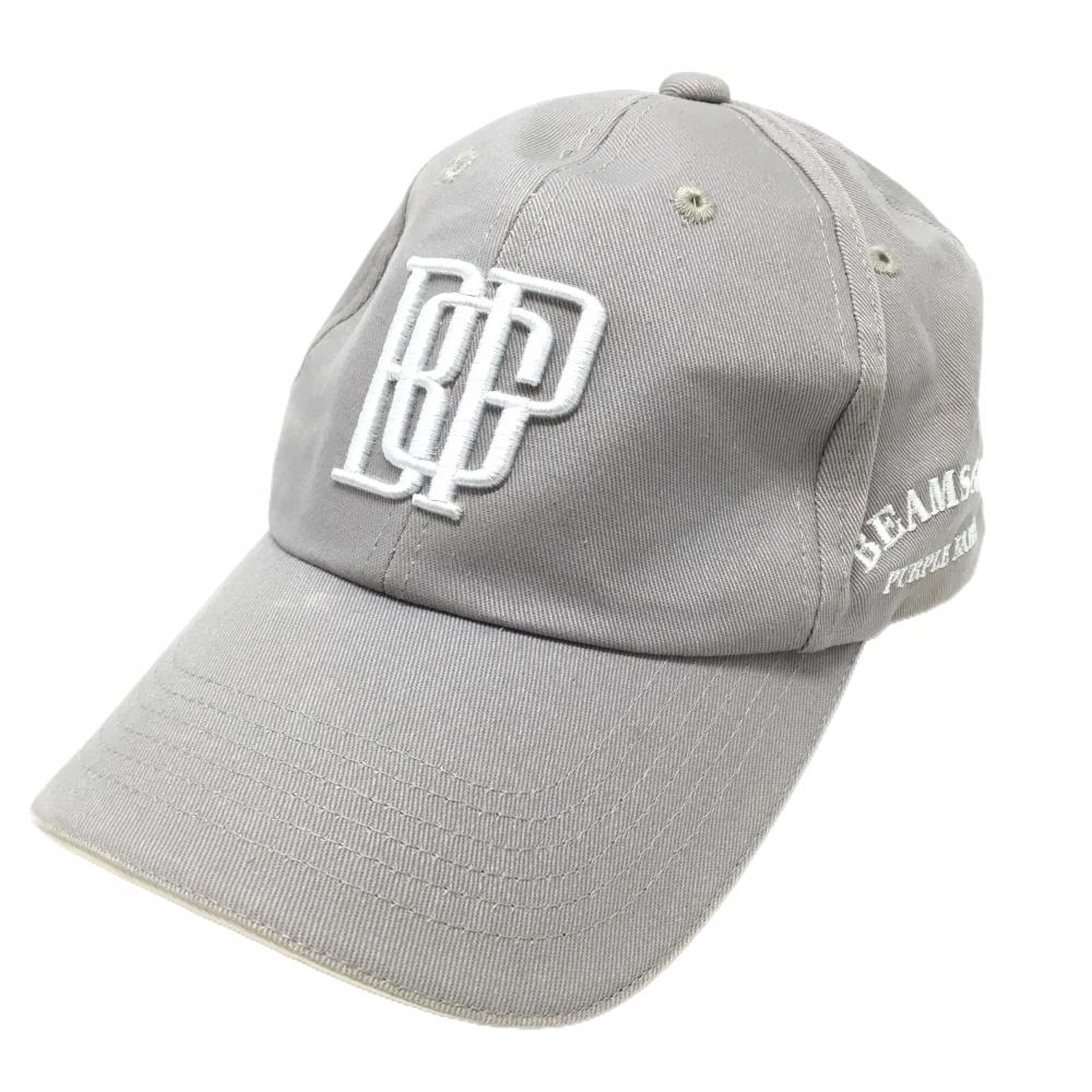 ビームスゴルフ キャップ ライトグレー×白 刺しゅう 58-60cm   ゴルフウェア BEAMS GOLF