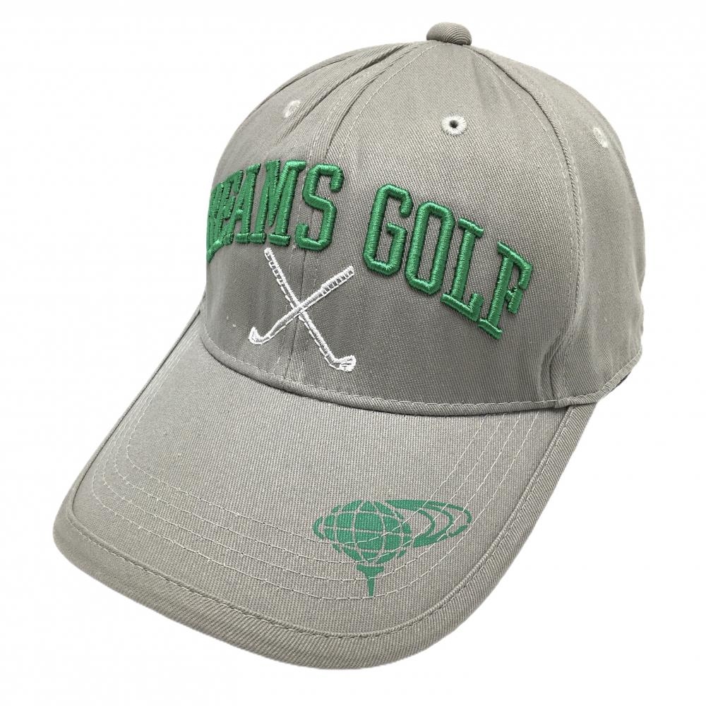 ビームスゴルフ キャップ グレー×グリーン ロゴ刺しゅう 57-59cm   ゴルフウェア BEAMS GOLF