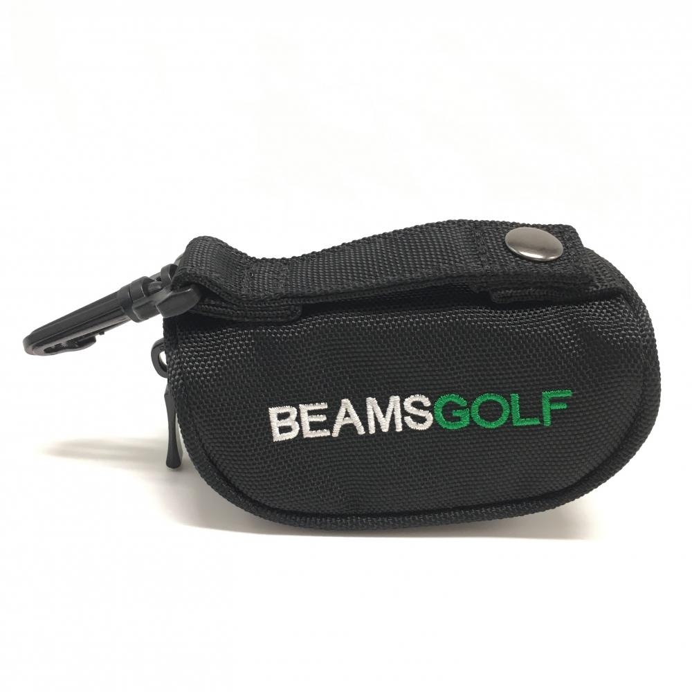 【超美品】ビームスゴルフ ボールケース 黒 ロゴ刺しゅう ボールポーチゴルフ BEAMS GOLF 画像