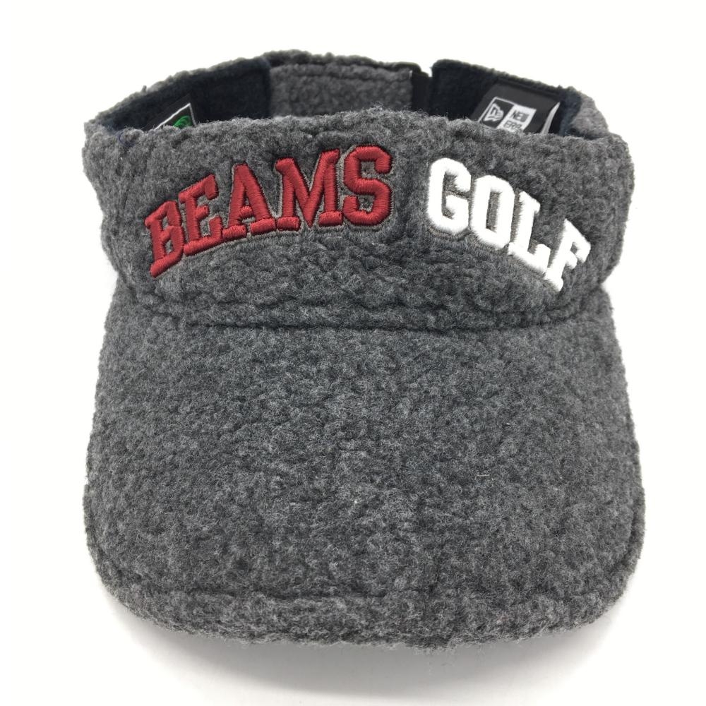 BEAMS GOLF ビームスゴルフ×ニューエラ ボアサンバイザー グレー×白 内側パイル地   ゴルフウェア