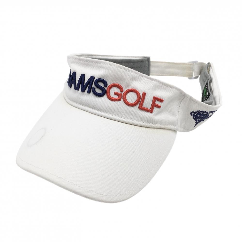 ビームスゴルフ サンバイザー 白×ネイビー 立体ロゴ   ゴルフウェア BEAMS GOLF
