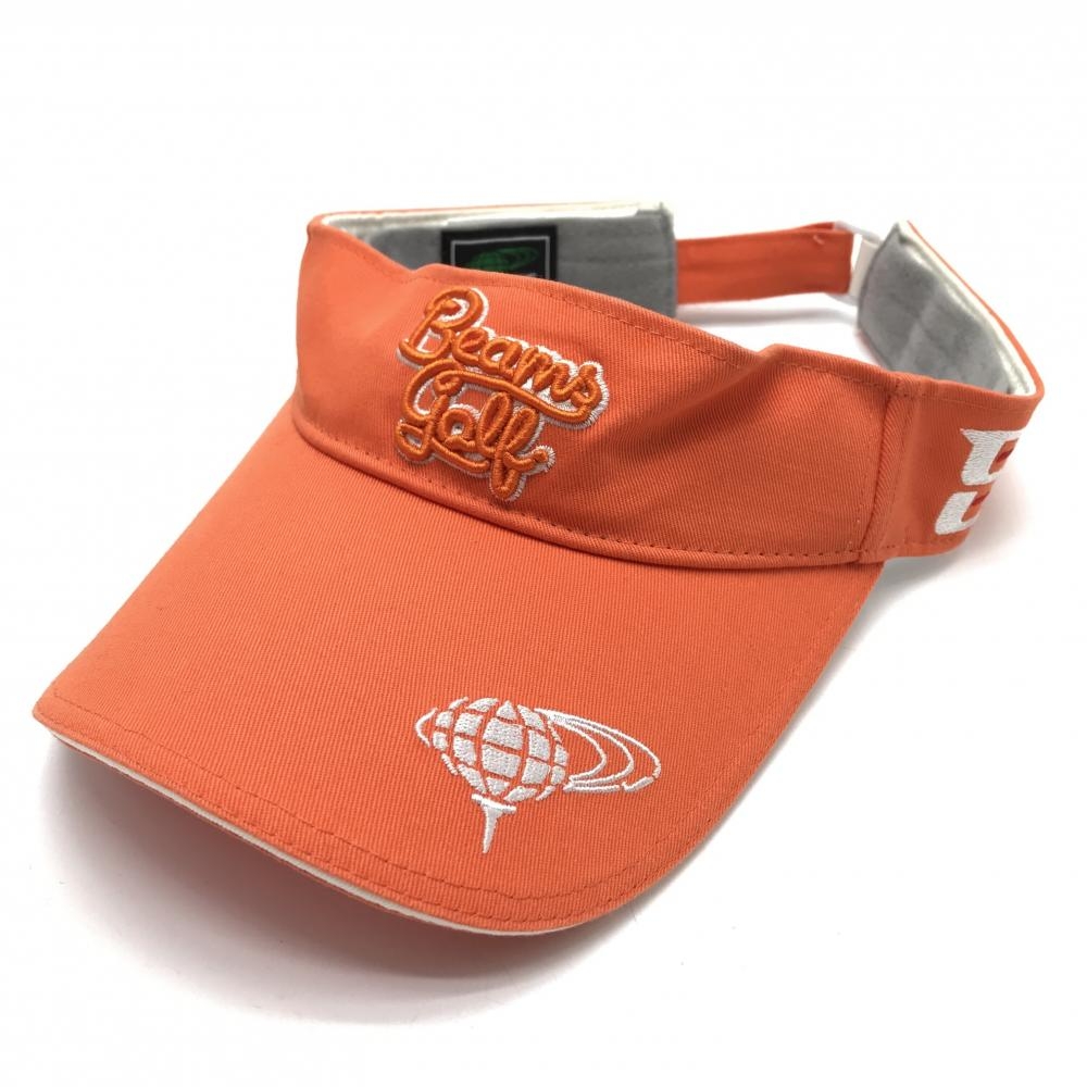 ビームスゴルフ サンバイザー オレンジ 立体ロゴ   ゴルフウェア BEAMS GOLF