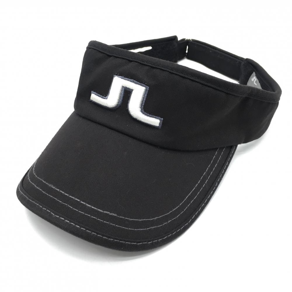 【美品】ヒールクリーク サンバイザー 黒×白 ロゴ刺しゅう   ゴルフウェア Heal Creek
