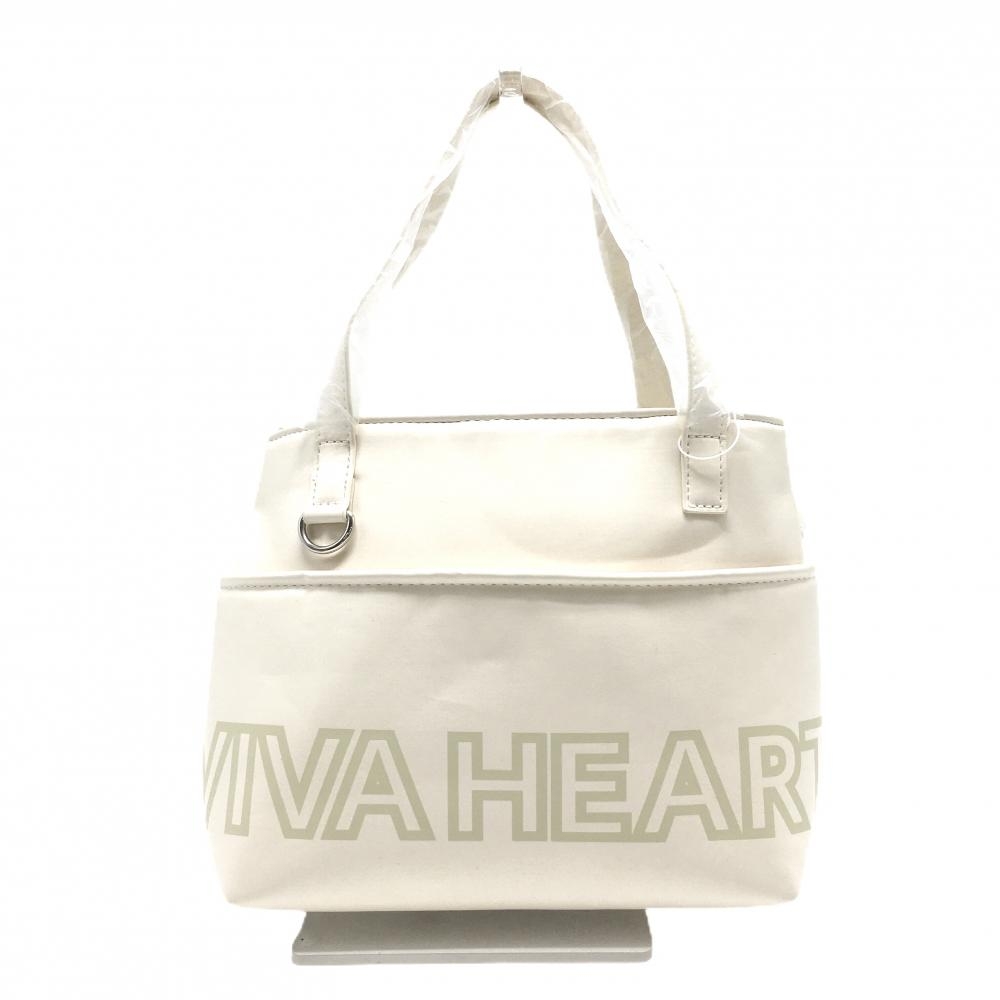 【新品】ビバハート カートバッグ 白×グレー ロゴ総柄 ポーチ 小物入れ 40 ゴルフ VIVA HEART