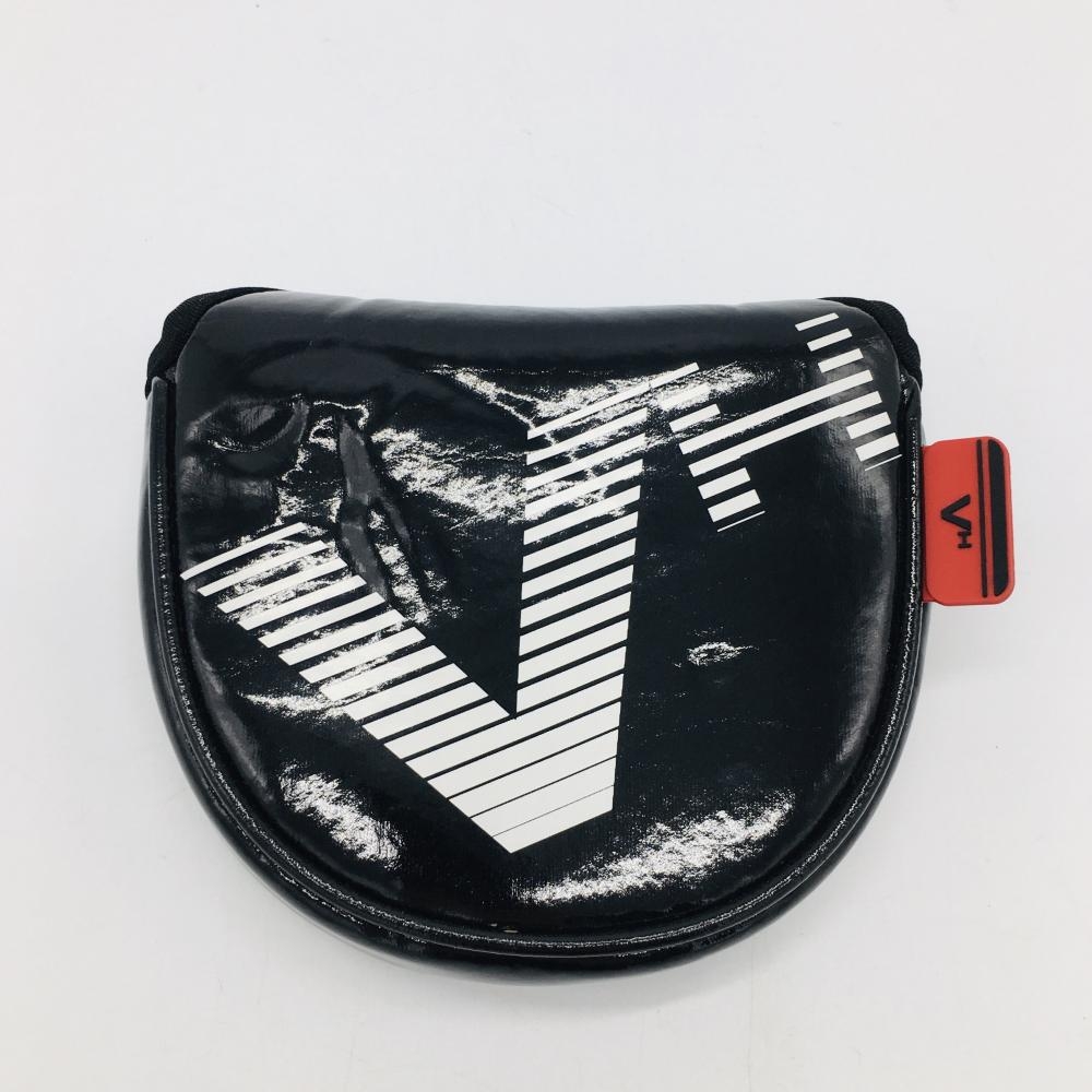 【美品】VIVA HEART ビバハート パターカバー 黒×白 マレット型 ロゴプリント ゴルフ