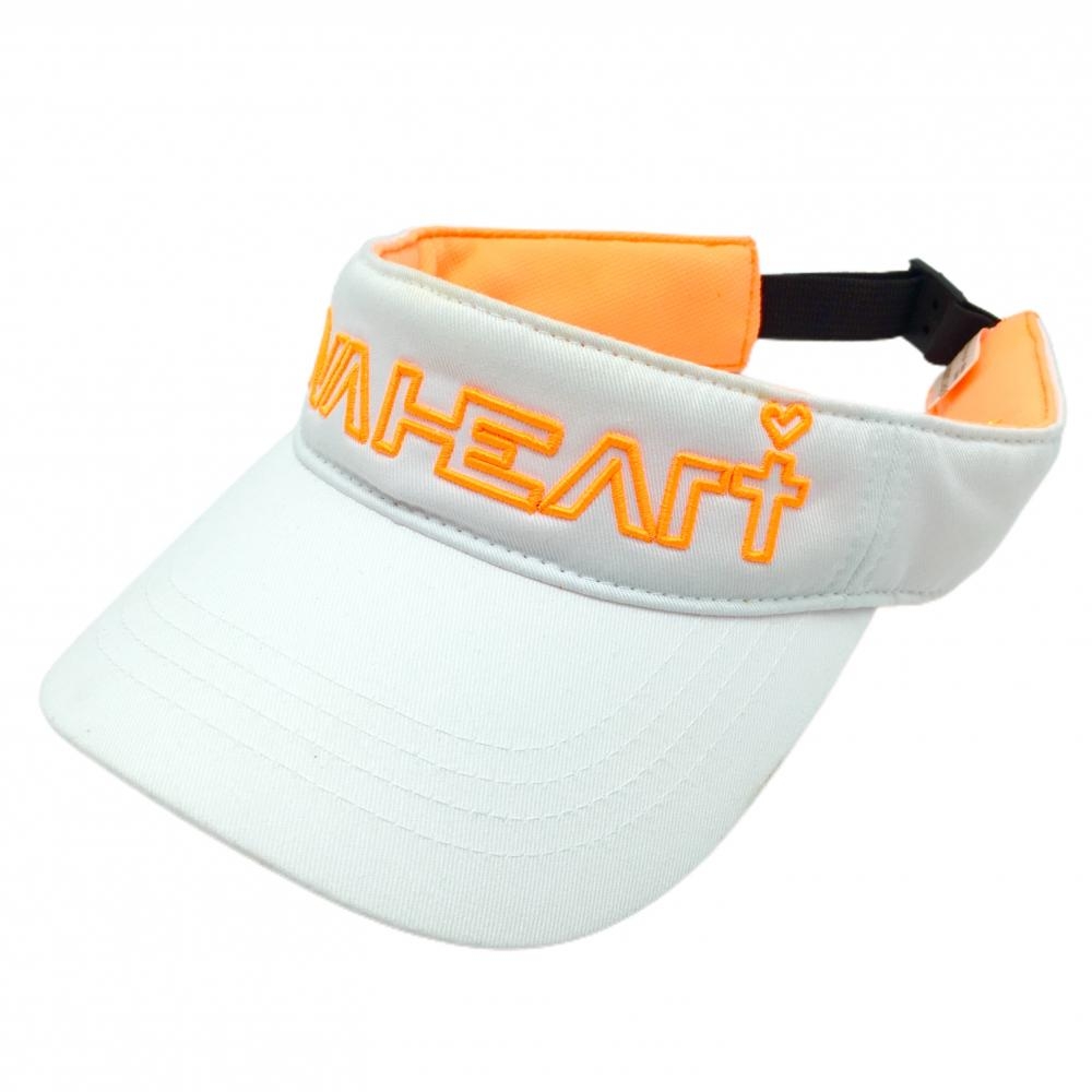 ビバハート サンバイザー 白×蛍光オレンジ ロゴ刺しゅう 50   ゴルフウェア VIVA HEART