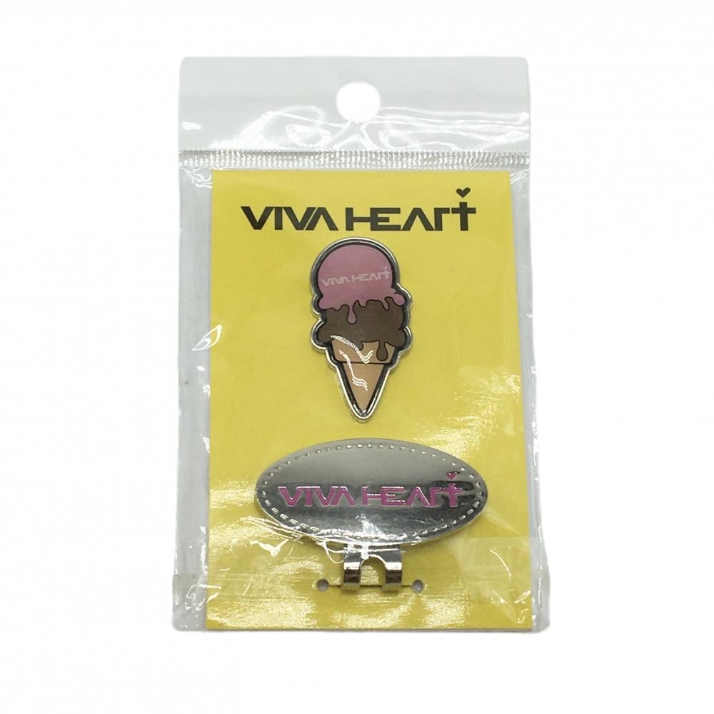 【新品】ビバハート マグネットマーカー ピンク×ブラウン アイスクリームゴルフ VIVA HEART
