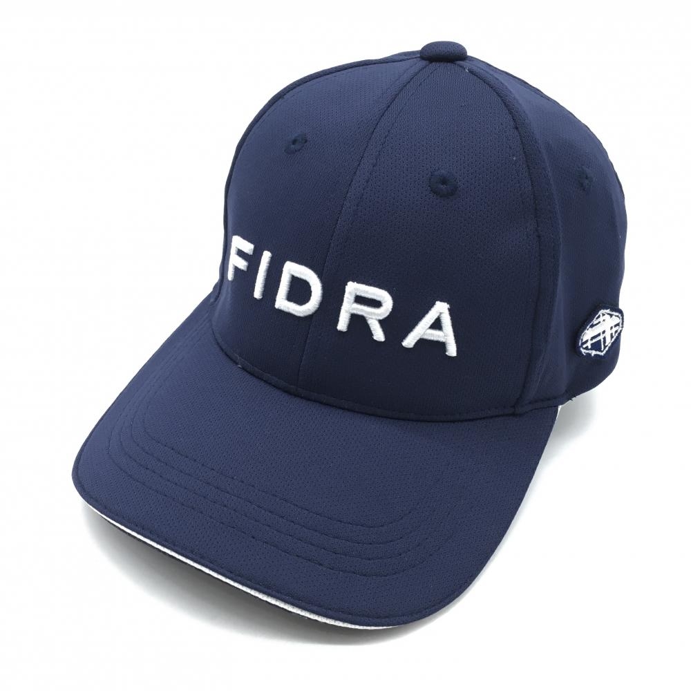 【新品】フィドラ キャップ ネイビー×白 立体ロゴ刺しゅう FREE ゴルフウェア FIDRA