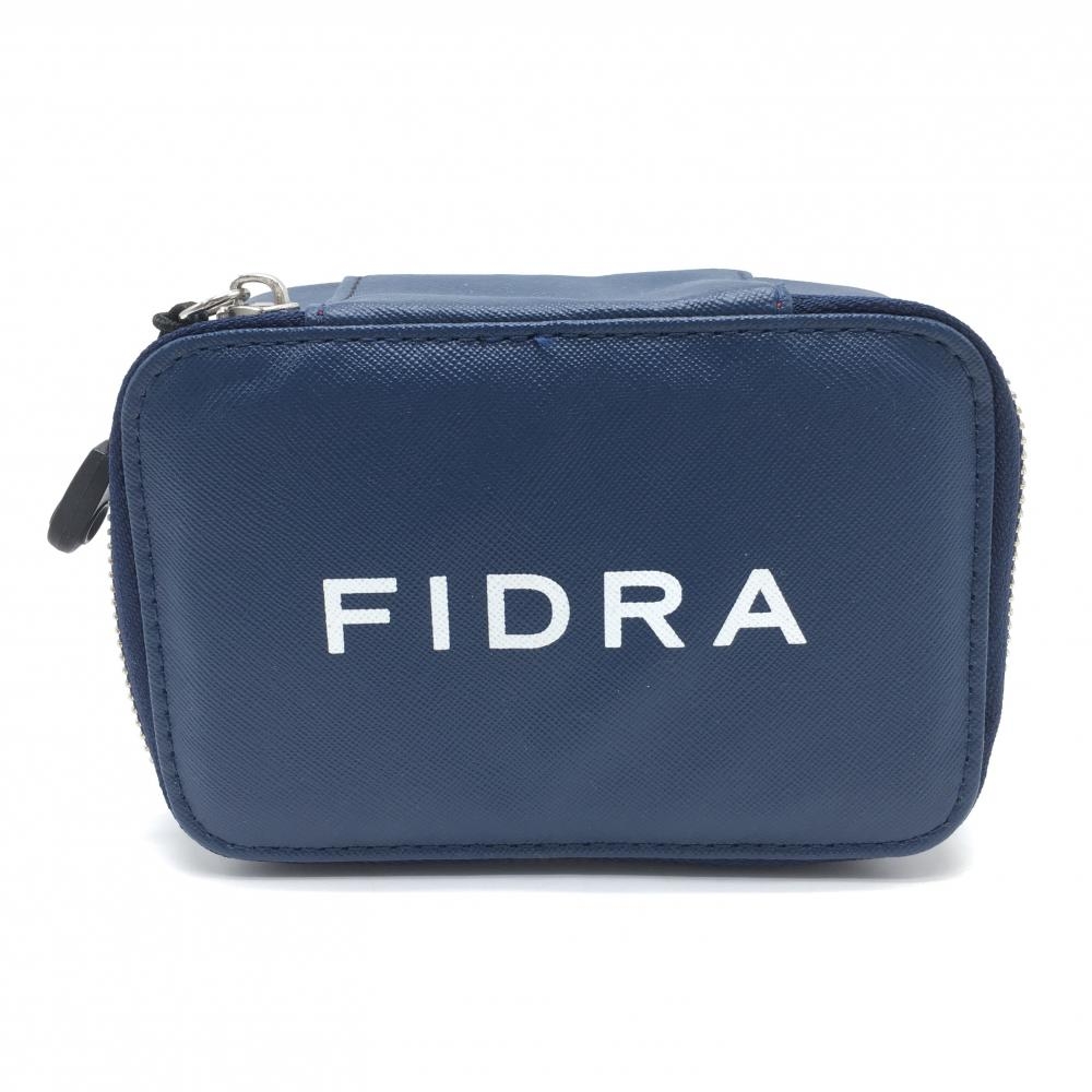 【超美品】フィドラ ボールケース ネイビー×白 ポーチ ロゴプリントゴルフ FIDRA