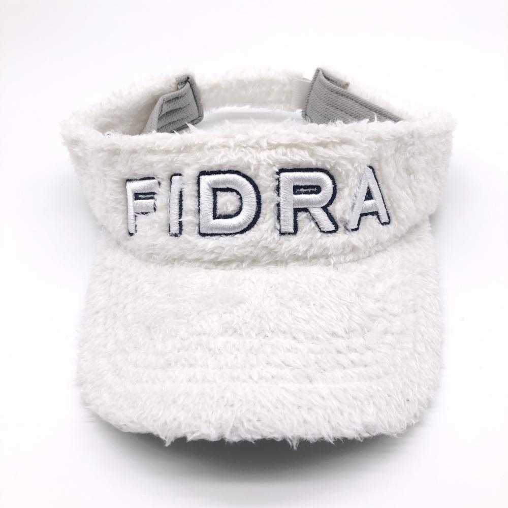 FIDRA フィドラ ボアサンバイザー 白×ネイビー つば裏チェック柄 FREE ゴルフウェア