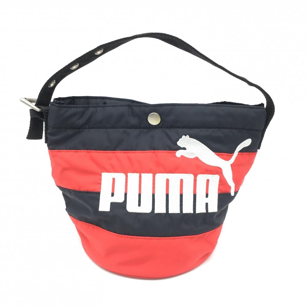 PUMA プーマ カートバッグ ネイビー×レッド ボーダー 内側ポケット  ゴルフ