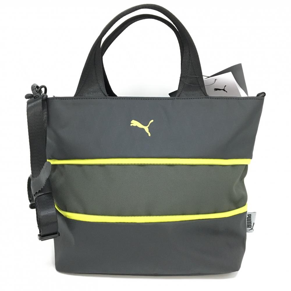 【新品】プーマ カートバッグ 黒×イエロー ショルダーストラップ付 サイズ変更可 ゴルフ PUMA
