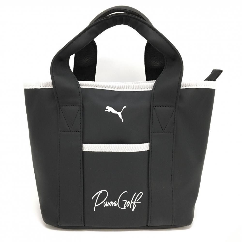 【美品】プーマ カートバッグ 黒×白 ロゴ  ゴルフ PUMA