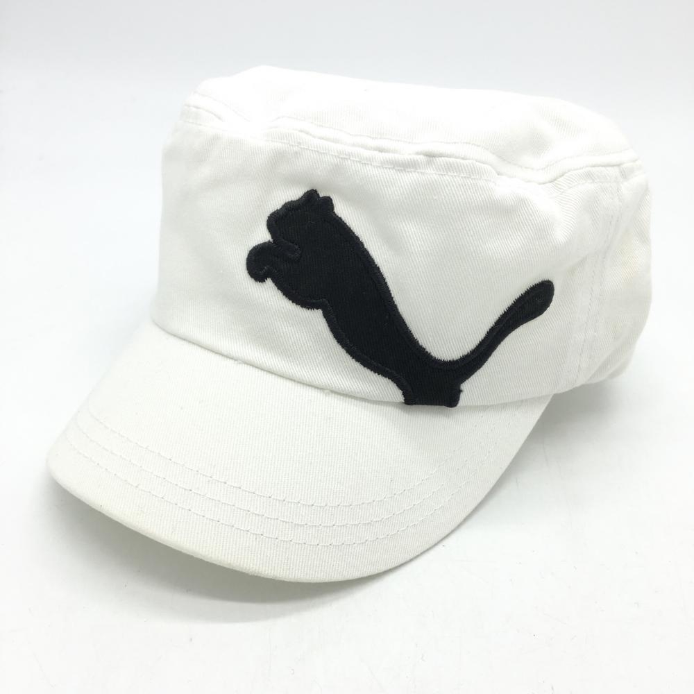 【新品】PUMA プーマ コブラ キャップ 白×黒 ビックロゴマーク  OSFA ゴルフウェア