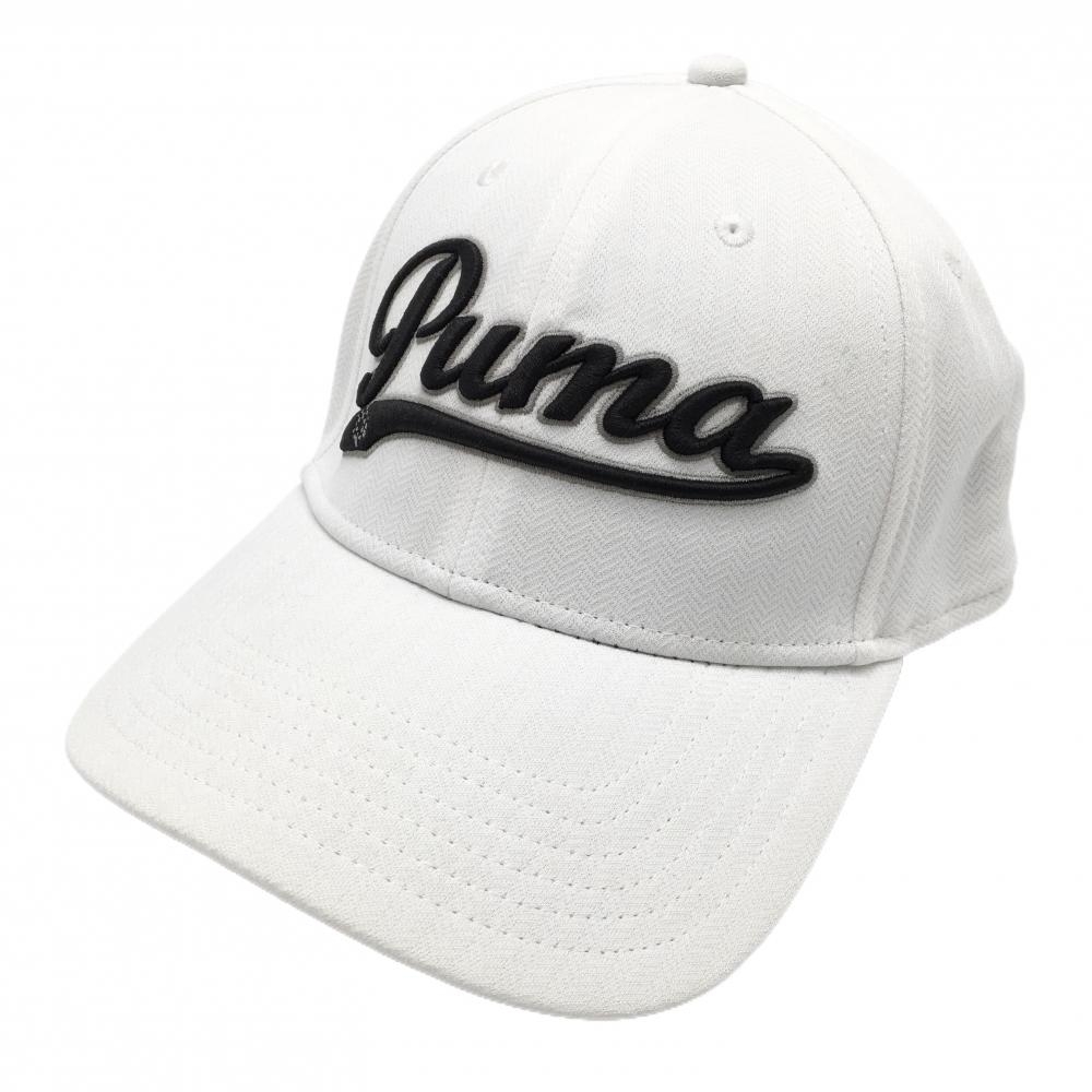 プーマ キャップ 白×黒 立体ロゴ刺しゅう   ゴルフウェア PUMA