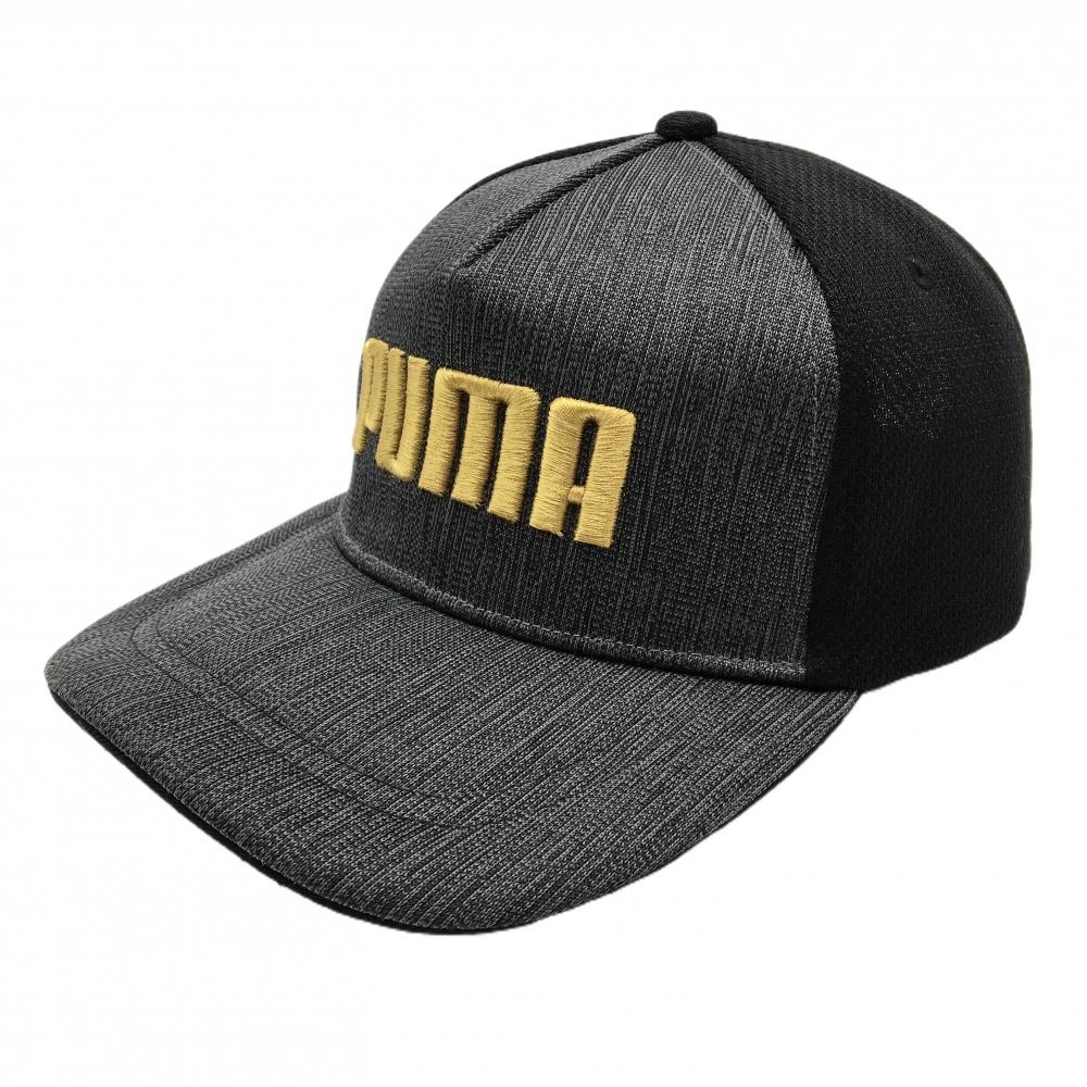 【超美品】プーマ キャップ 杢グレー×ライトブラウン ロゴ刺しゅう ONE SIZE  ゴルフウェア PUMA