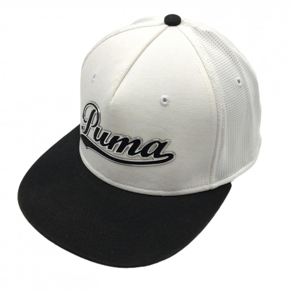 プーマ フラットキャップ 白×黒 サイドメッシュ調 OSFA   ゴルフウェア PUMA