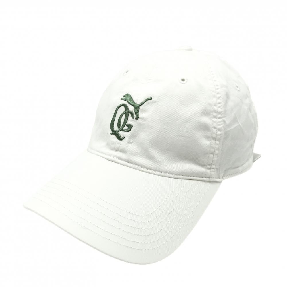 【超美品】プーマ キャップ 白×グリーン ロゴ OSFA   ゴルフウェア 2024年モデル PUMA
