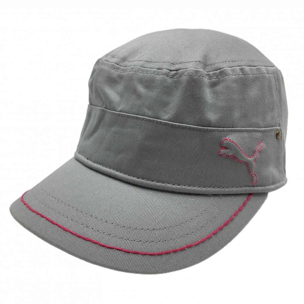 【新品】プーマ ワークキャップ グレー×ピンク ロゴ刺しゅう 54-57㎝   ゴルフウェア PUMA