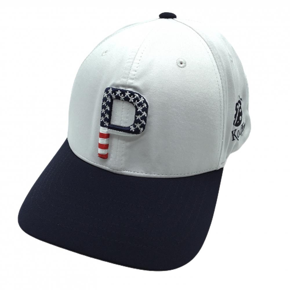 プーマ キャップ 白×ネイビー 立体ロゴ刺しゅう    ゴルフウェア PUMA