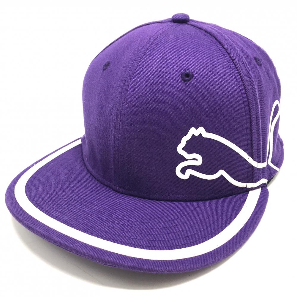 プーマ キャップ パープル×白 つばライン ONE SIZE   ゴルフウェア PUMA