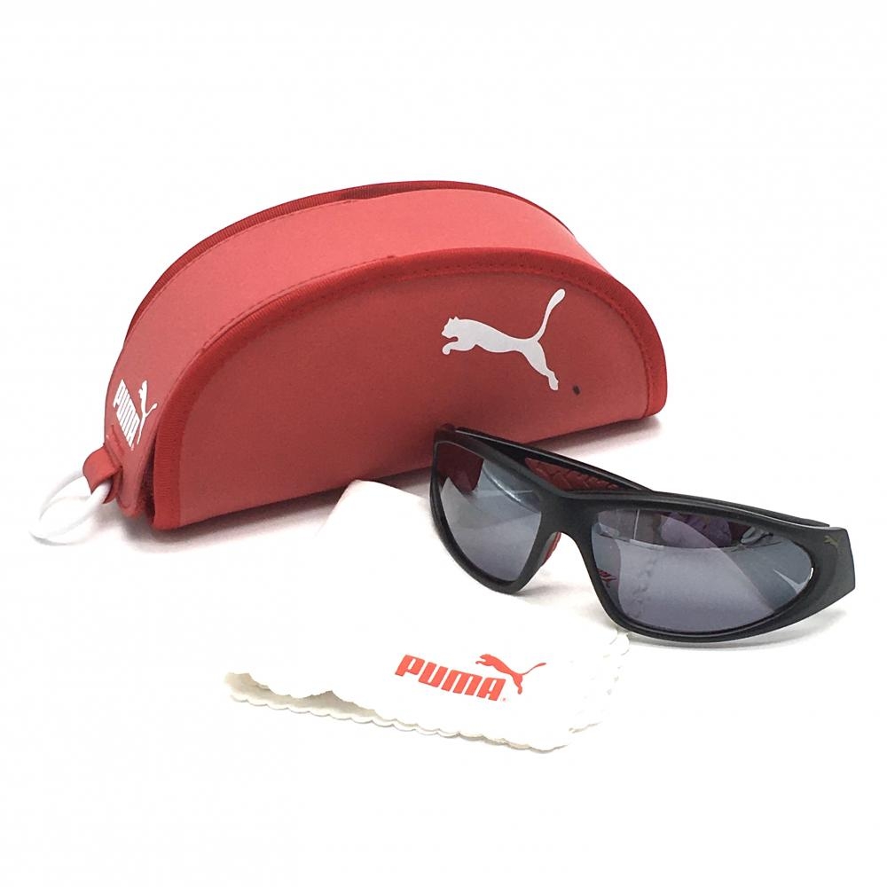 プーマ スポーツサングラス 黒×レッド PU15021 BK65□16-125mm 収納ケース ゴルフ PUMA