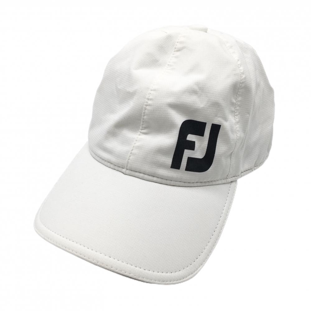 【美品】フットジョイ キャップ 白×黒 裏地メッシュ HYDROLITE ビッグロゴ  ゴルフウェア FootJoy
