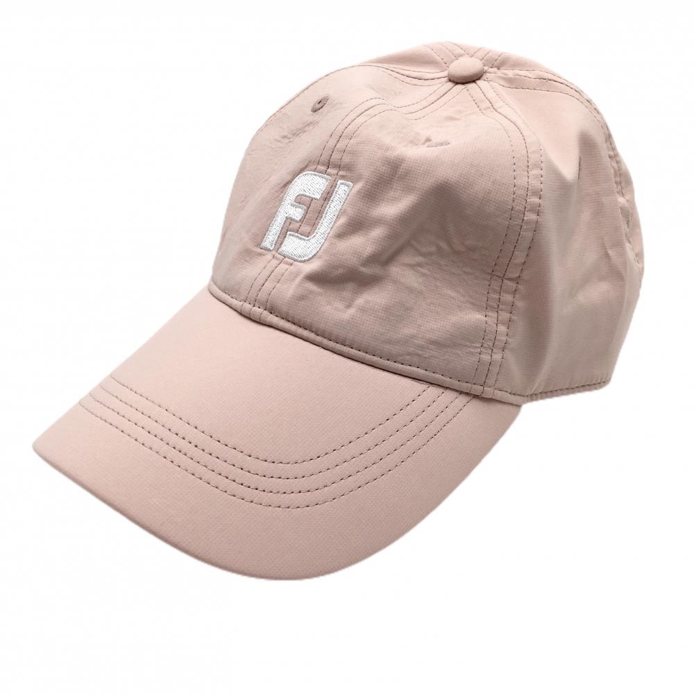 【超美品】フットジョイ キャップ ライトピンク×白 ロゴ刺しゅう  フリー(55-57cm)  ゴルフウェア FootJoy