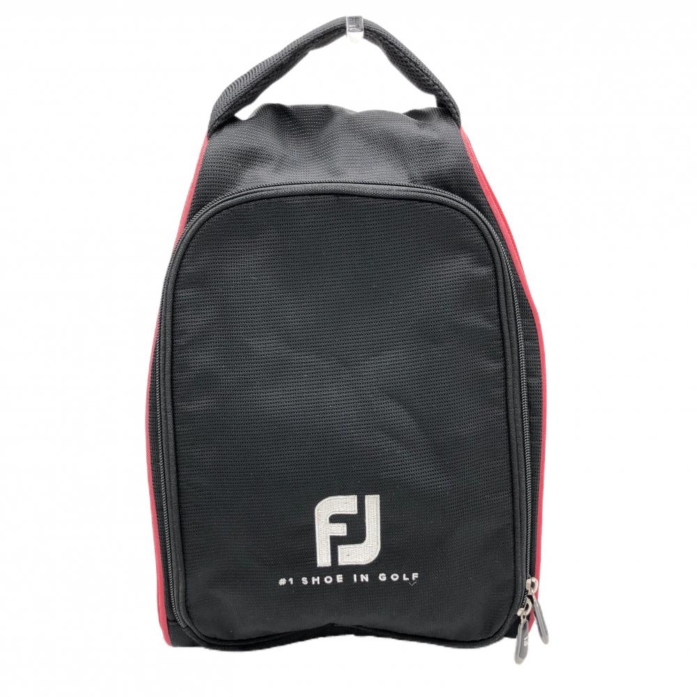 【美品】フットジョイ シューズケース 黒×レッド ロゴ 通気口 ゴルフ FootJoy