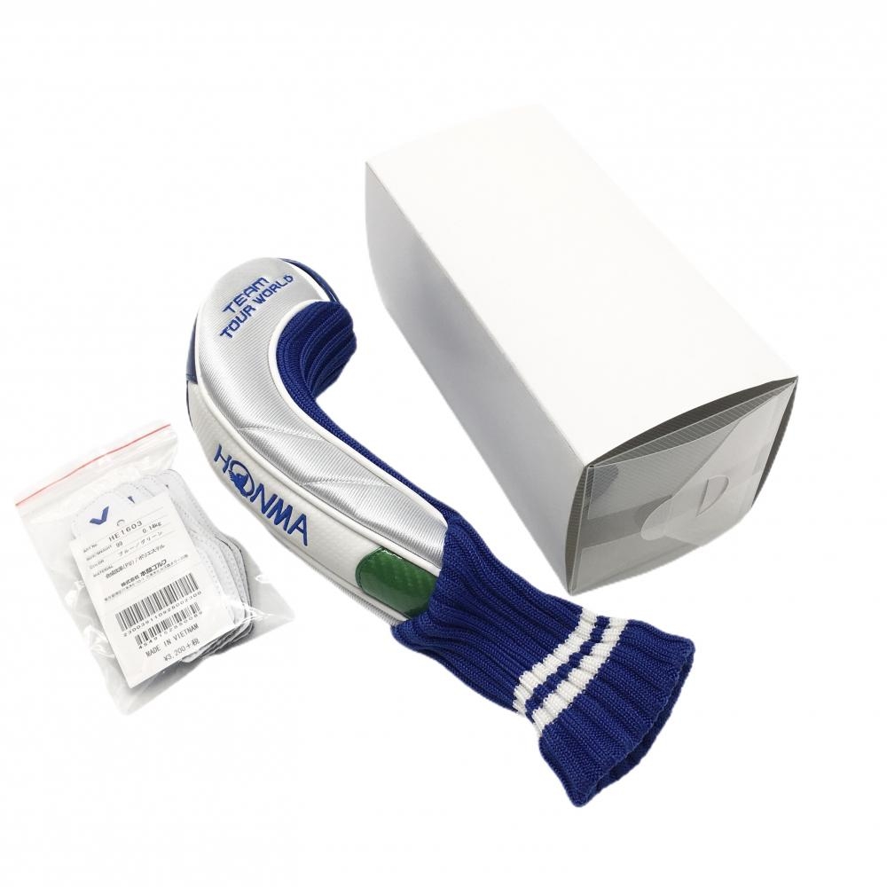 【新品】ホンマ ヘッドカバー(UT) 白×ブルー ユーティリティ ゴルフ HONMA
