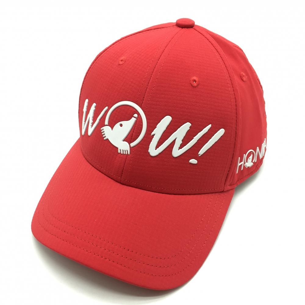 【新品】ホンマ キャップ レッド×白 ロゴ 58cm   ゴルフウェア HONMA