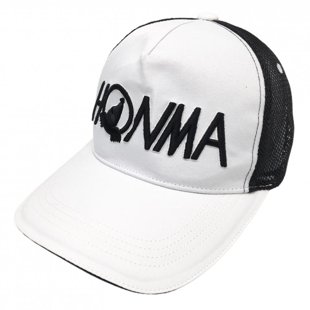 【新品】ホンマ メッシュキャップ 白×黒 立体ロゴ FREE   ゴルフウェア HONMA